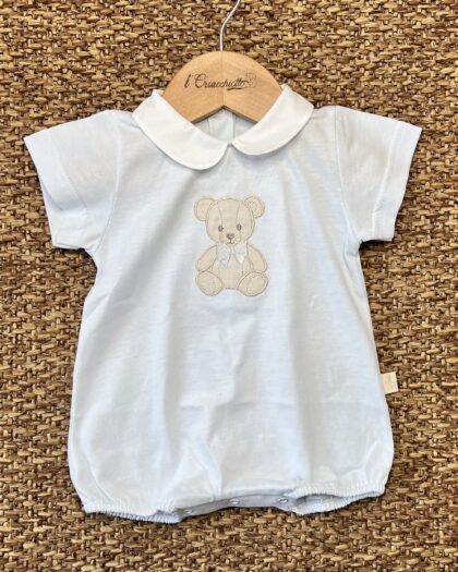 Pagliaccetto neonato Jersey celeste orsetto TM46