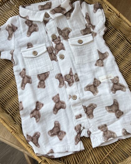 Pagliaccetto neonato orsetti in mussola 3G658/00