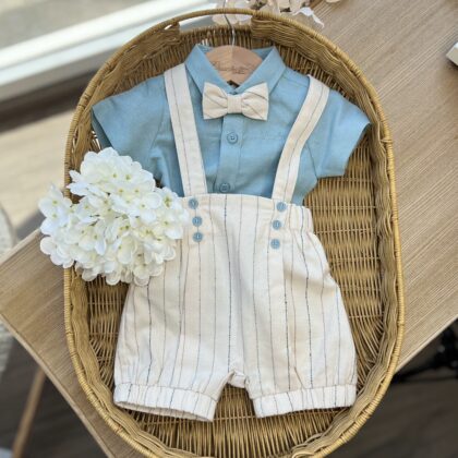Completo bimbo con bretelle, camicia e papillon 3G605/00