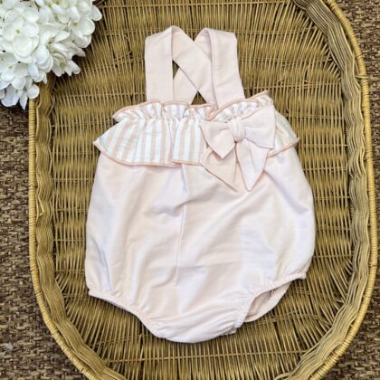 Pagliaccetto bimba cipria con fiocchi | Estivo | 32547 | CL