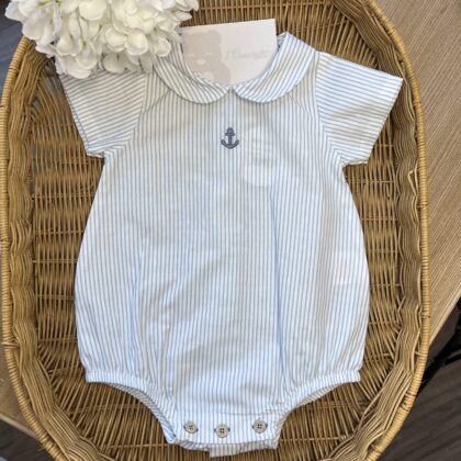 Pagliaccetto bimbo a righino con ancora | Estivo | 32420 | BBD