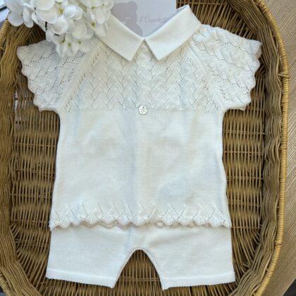 Completo bimbo panna con spiga | Filo di cotone| DK150 | DK