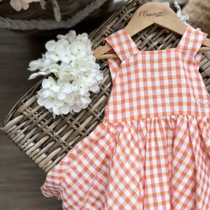 Abito bimba vichy rosa arancio | 0G369 | SB